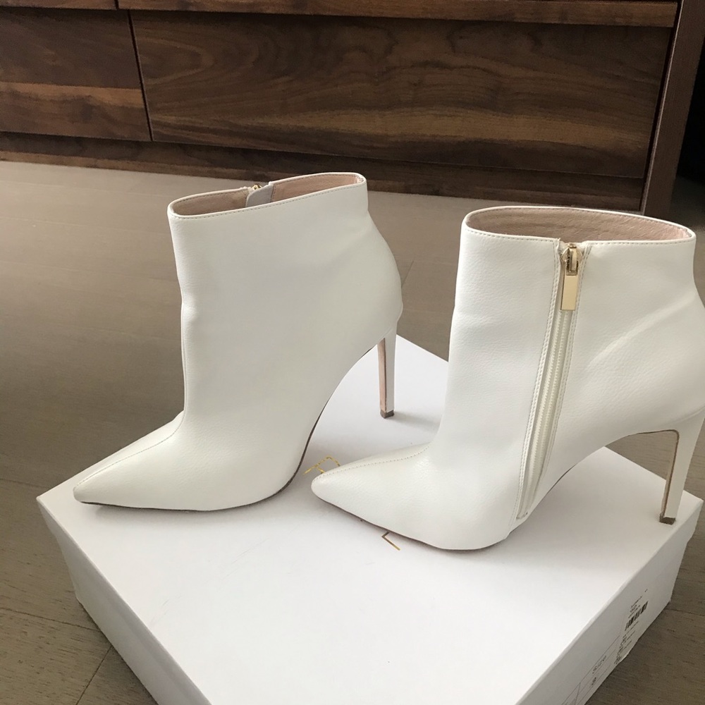 White RAYE booties
